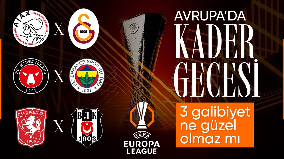 Avrupa’da kader gecesi: Beşiktaş, Fenerbahçe ve Galatasaray tur için sahada