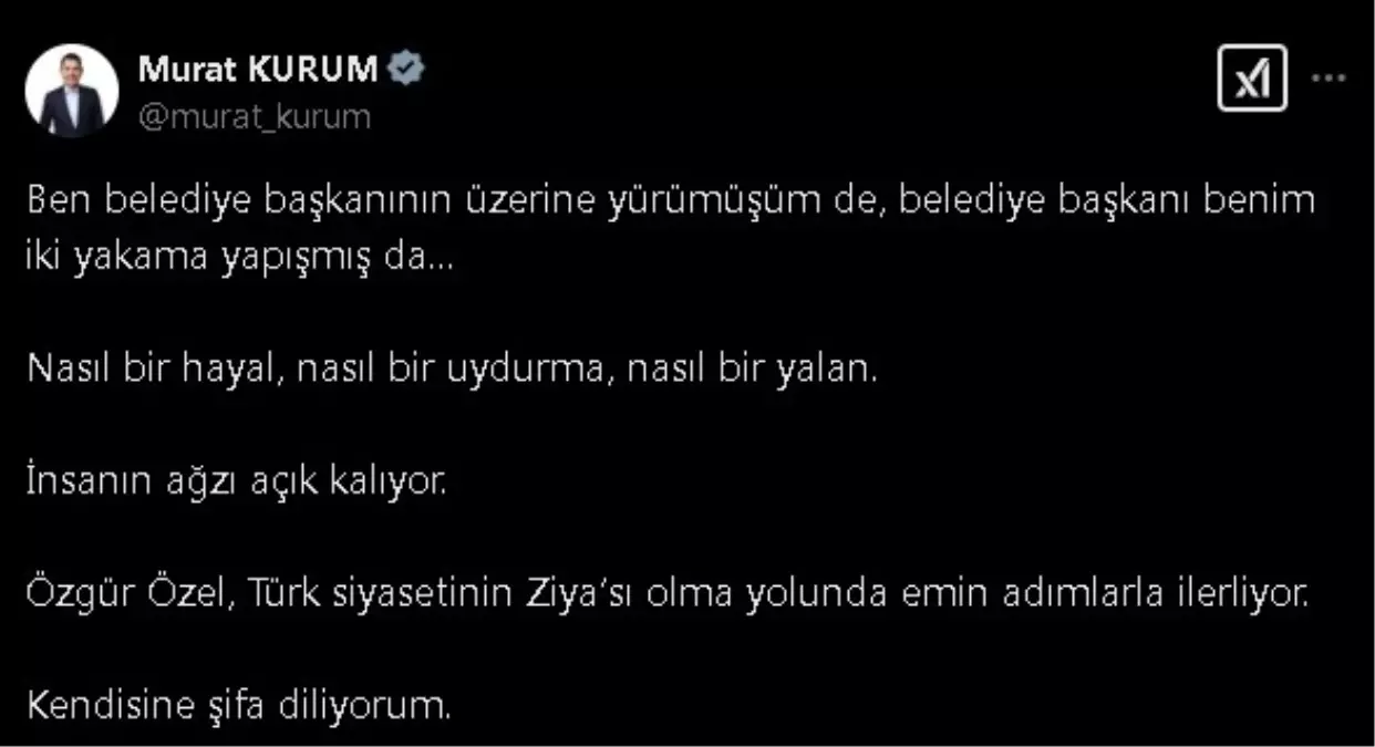 Murat Kurum’dan Özgür Özel’e Tepki: ‘Türk Siyasetinin Ziya’sı Olma Yolunda İlerliyor’